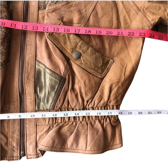 Ada | Stunning Vintage Oversized Patchwork Paint Splatter Leather Jacket Retro - Picture 12 of 16